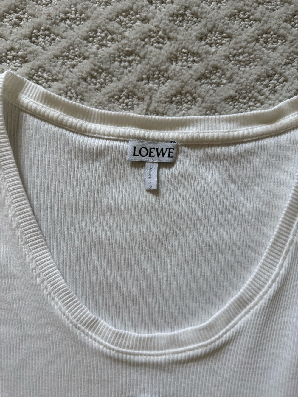 Loewe White Ribbed Tank Top - Picture 2 of 4